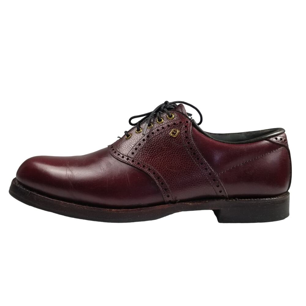 Footjoy Vintage USA Handmade Oxfords Burgundy  Brown Shoes & Shoe Trees 9 1/2 C